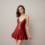 Lace Hem Silky Bridal Lingerie Set - 5 Colors, Sizes S to 5XL