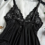 Sexy Sleepwear For Sleeping Night Dress Women Lingеrie Sets Deep V Slip Nightgowns And Panties Lace Ruffle Trim Underwear Pajama