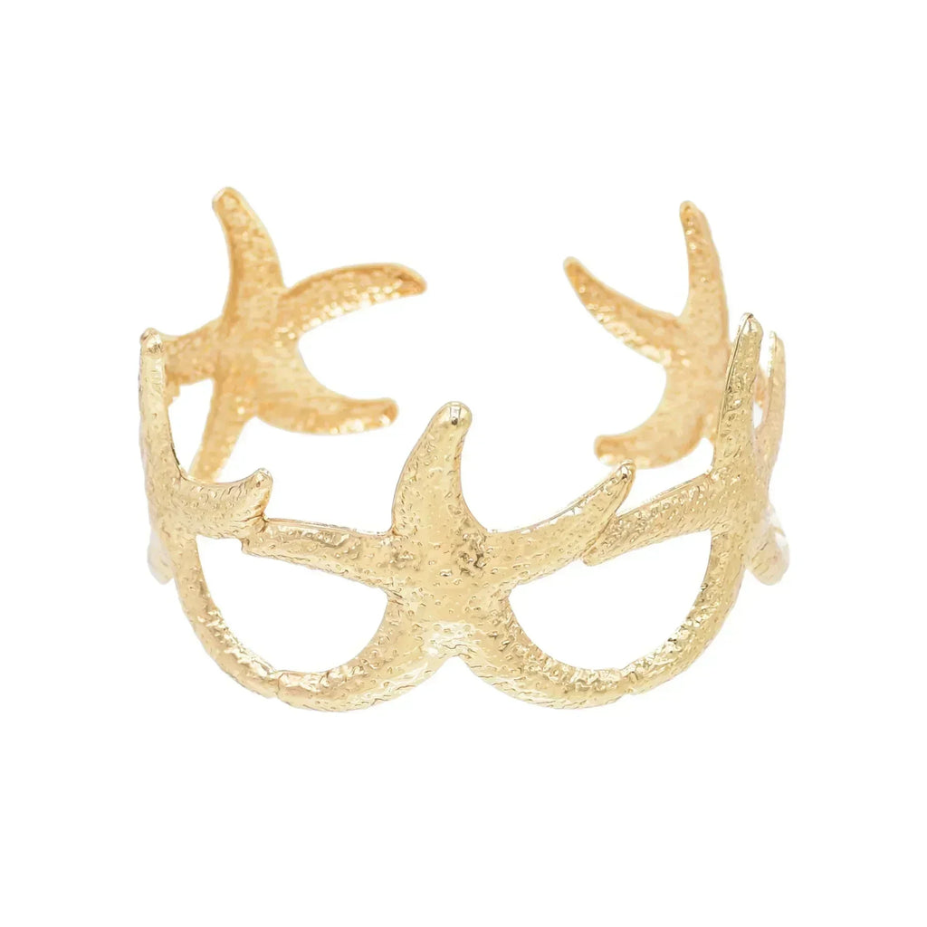 New Fashion Golden Alloy 2 Starfish Arm Bracelet for Women  Summer Beach \Dance Party Cuff Bracelets Jewlery Accessories Gifts