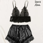 5 Pieces Women's Satin Sleepwear Pajama Set Robe Sexy Lingerie Bathrobe Lace Silk Night Dress Trousers Home Clothed Nightwear PJ